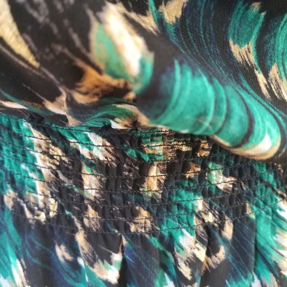 WHBM Abstract Print Blouson Dress - Picture 6 of 14